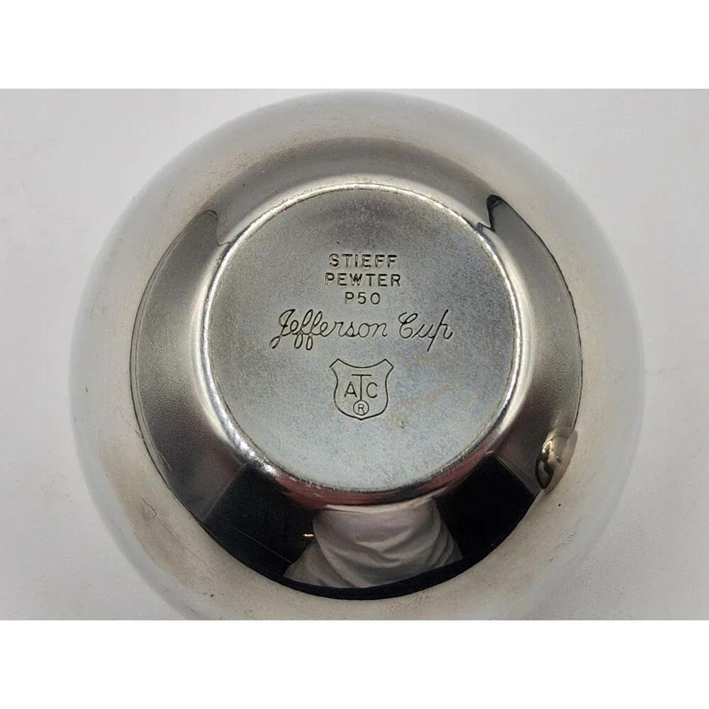 Vintage Stieff Pewter Jefferson Cups P50 Pair ATC Hallmark Unengraved USA